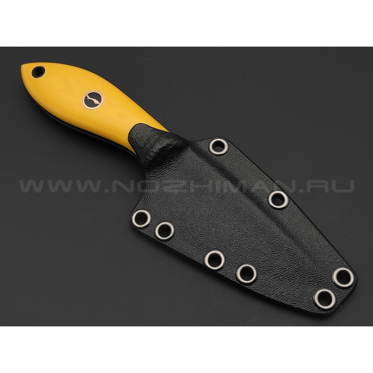 Волчий Век нож МасичЬка Custom Cats Edition сталь N690 WA травление, рукоять G10 yellow