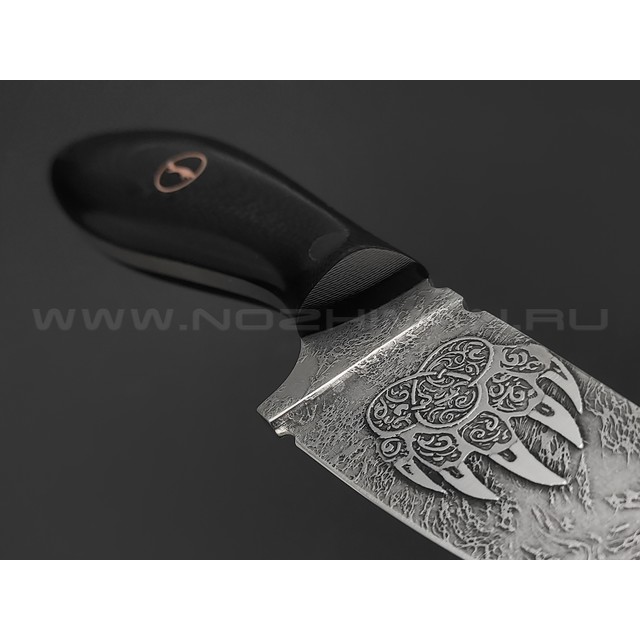 Волчий Век нож МасичЬка Custom Mod. Лапа Велеса сталь N690 WA травление, рукоять G10 black