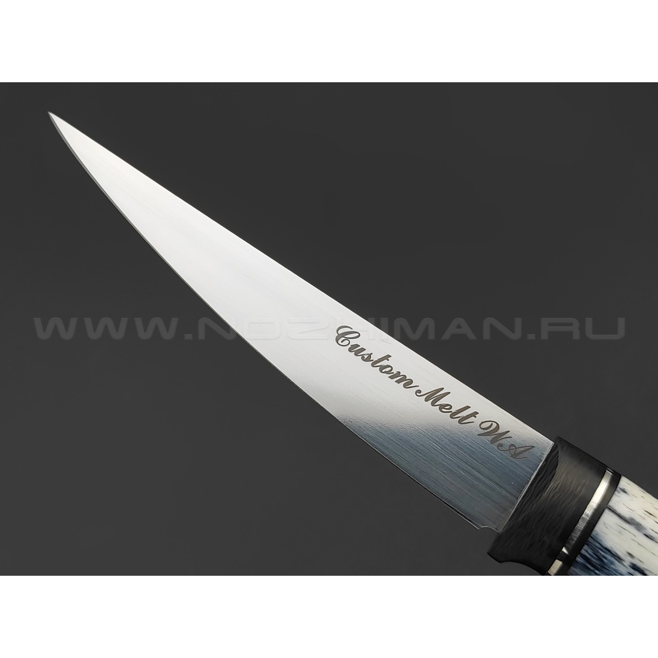 Волчий Век нож Сечень Custom сталь Custom MELT WA satin, рукоять Стаб. кость жирафа, carbon fiber