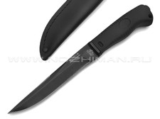 Нокс нож Ирбис-140 У 631-613819 сталь У8 black, рукоять Elastron black