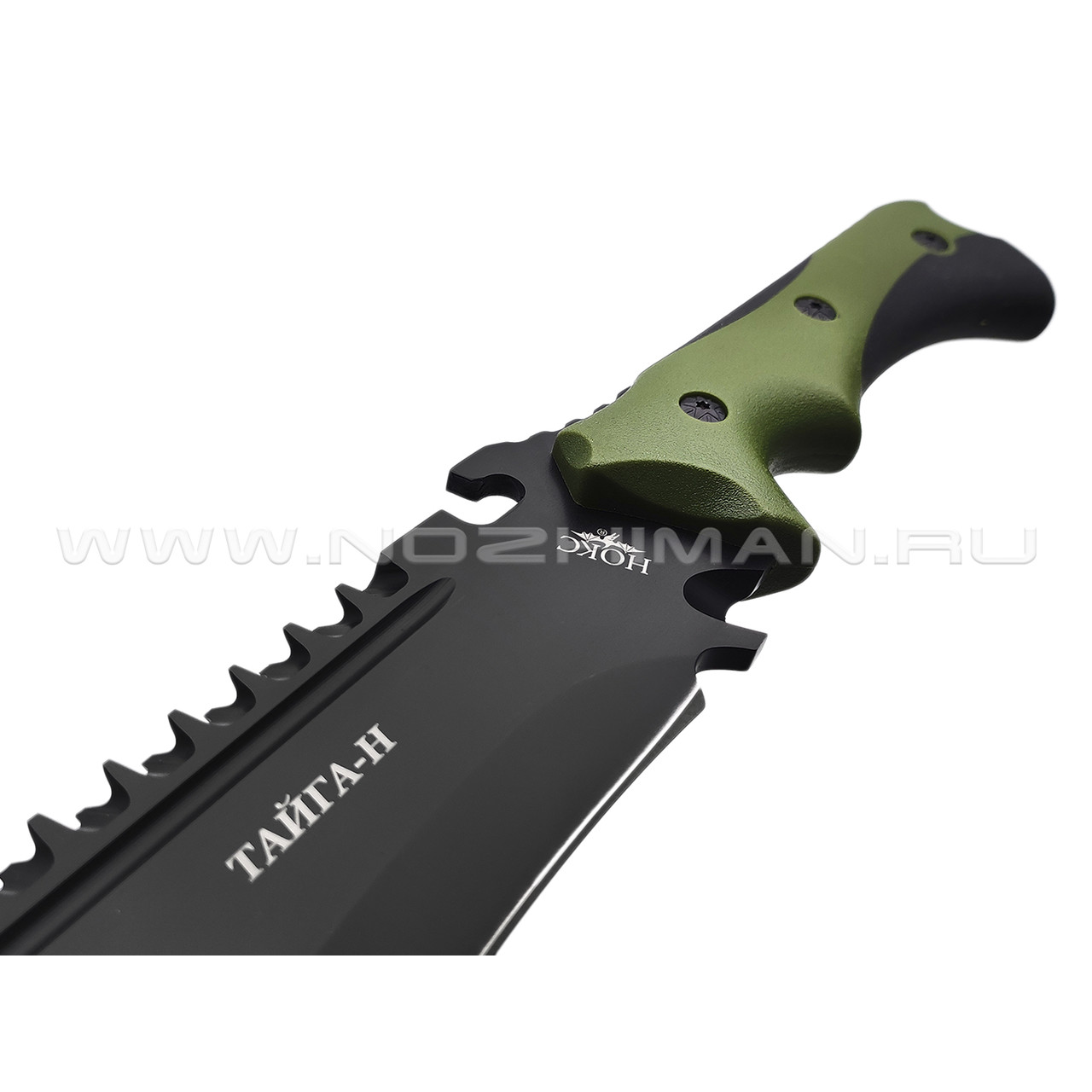 Нокс нож-мачете Тайга-Н 812-480621 сталь Aus-8 black, рукоять ABS green, Elastron black