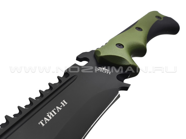 Нокс нож-мачете Тайга-Н 812-480621 сталь Aus-8 black, рукоять ABS green, Elastron black