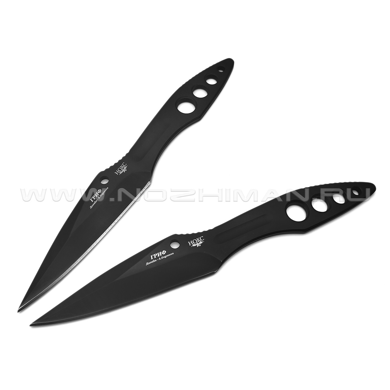 Нокс комплект из 2-х спортивных ножей Гриф 716-720012 сталь 420 black, рукоять Сталь