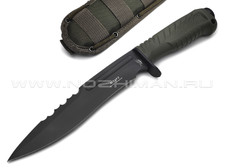 Нокс нож Асгард 607-788821 сталь Aus-8 blackwash, рукоять Elastron olive