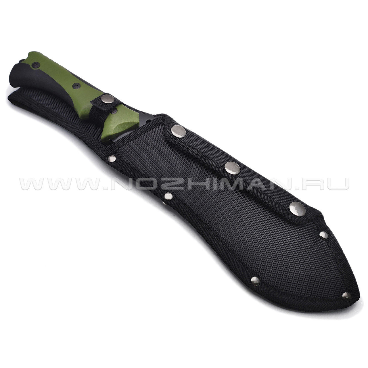 Нокс нож-мачете Тайга-Н 812-480621 сталь Aus-8 black, рукоять ABS green, Elastron black