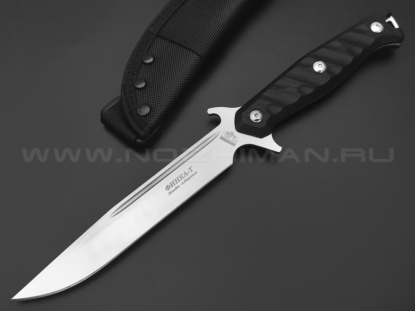 Нокс нож Финка-Т 604-180424 сталь Aus-8 satin, рукоять G10 black