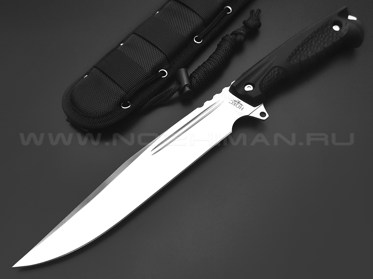 Нокс нож Атлант-3 606-101821 сталь D2 satin, рукоять Elastron black