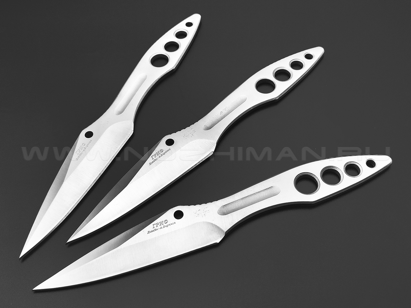 Нокс комплект из 3-х спортивных ножей Гриф 716-120013 сталь 420 satin, рукоять Сталь