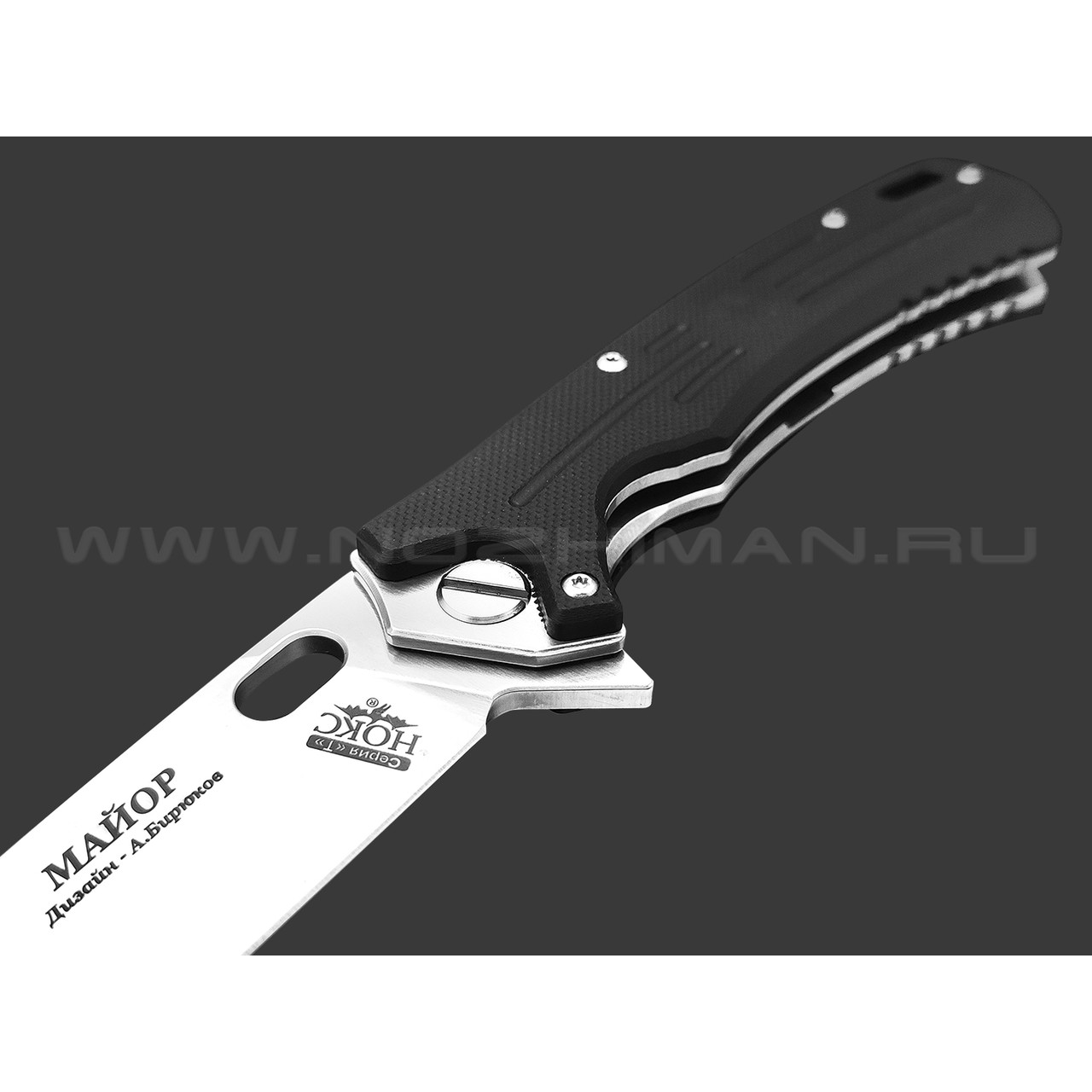 Нокс складной нож Майор 328-100406 сталь D2 satin, рукоять G10 black