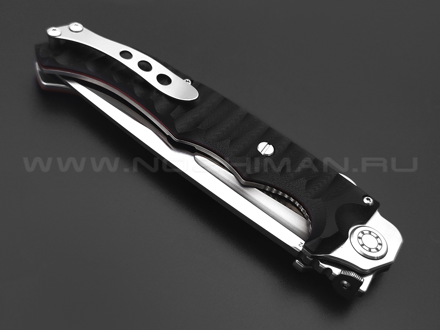 Нокс складной нож Кугуар с толкателем 332-107406 сталь D2 satin, рукоять G10 black