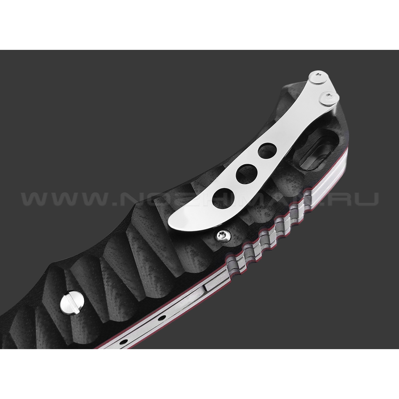 Нокс складной нож Кугуар с толкателем 332-107406 сталь D2 satin, рукоять G10 black