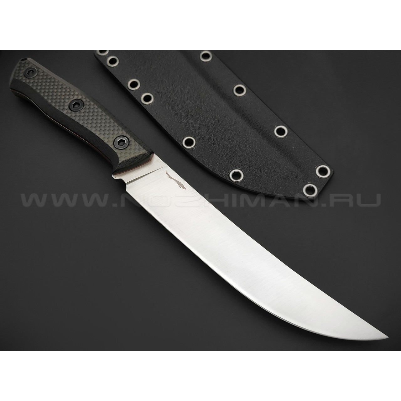 Волчий Век нож Тезис Tactical Edition сталь Elmax WA satin, рукоять Carbon fiber, G10 red