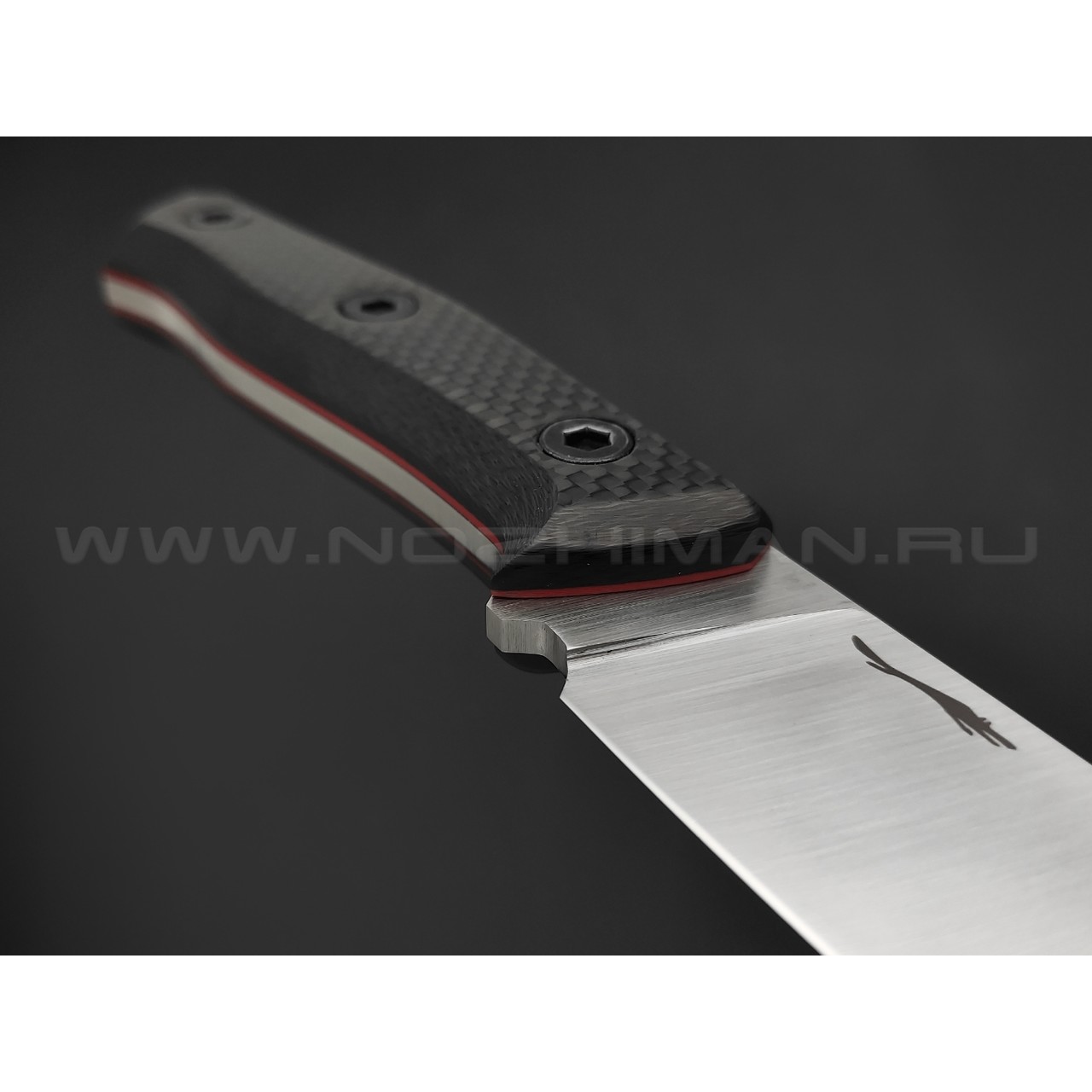 Волчий Век нож Тезис Tactical Edition сталь Elmax WA satin, рукоять Carbon fiber, G10 red
