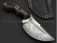 Волчий Век нож Сектор 2.0 Custom сталь N690 WA травление, рукоять G10 black & brown, мозаичные пины