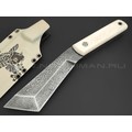 Волчий Век нож НДК 17 Custom сталь PGK WA травление, рукоять Кость моржа, титан, мозаичный пин