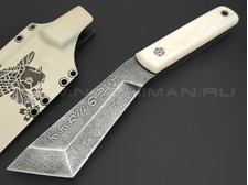 Волчий Век нож НДК 17 Custom сталь PGK WA травление, рукоять Кость моржа, титан, мозаичный пин