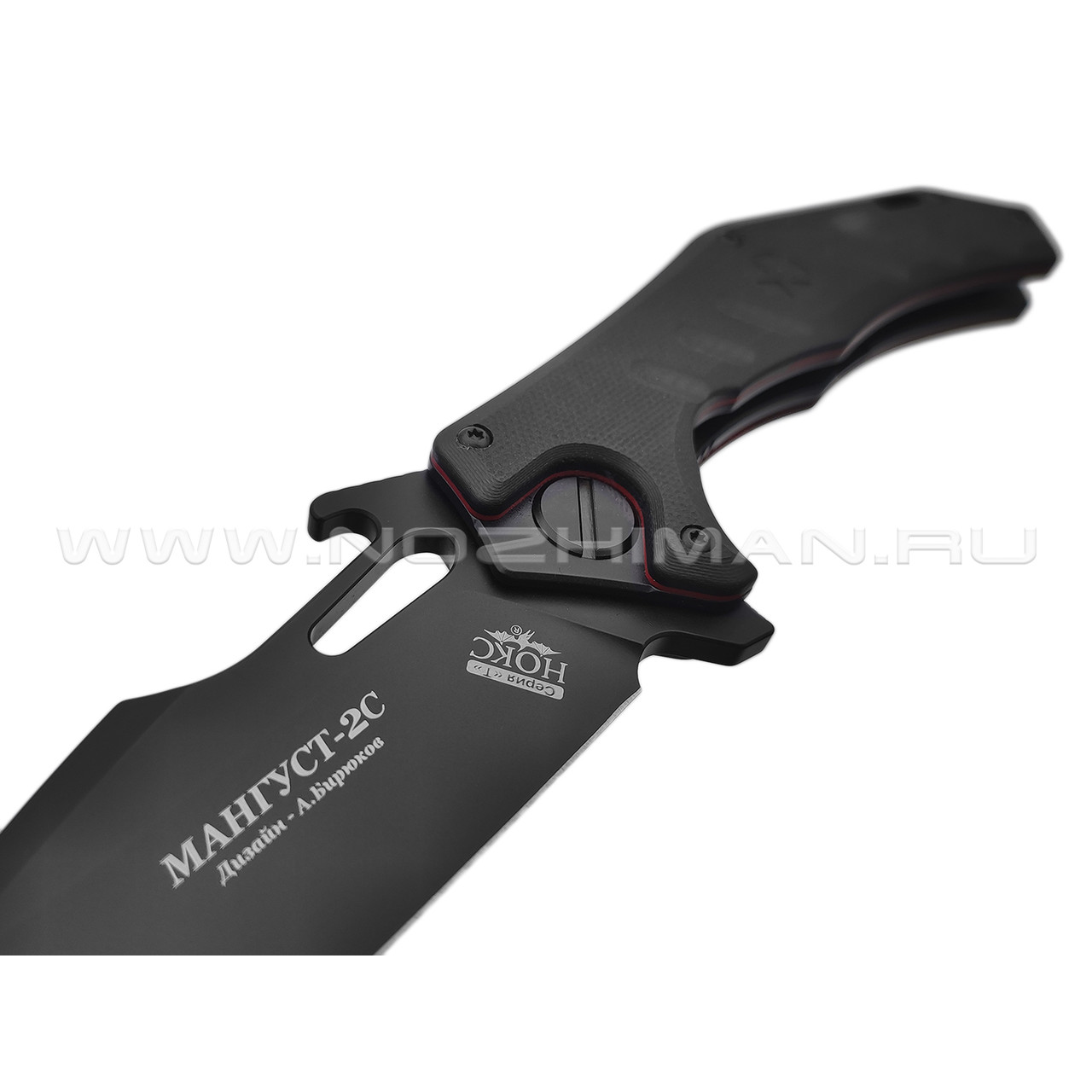 Нокс складной нож Мангуст-2С 337-708406 сталь D2 black, рукоять G10 black