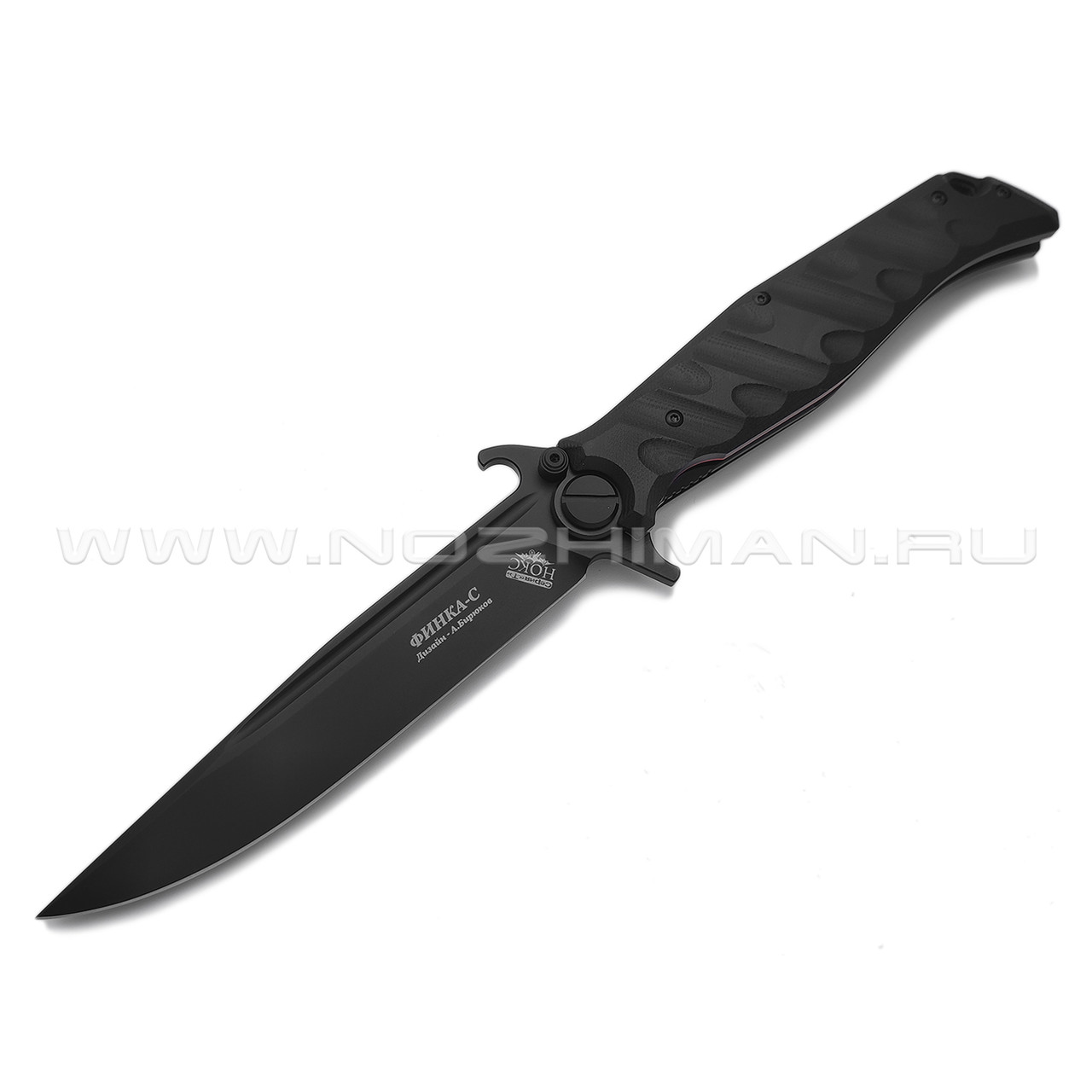 Нокс складной нож Финка-С 342-709406 сталь D2 black, рукоять G10 black
