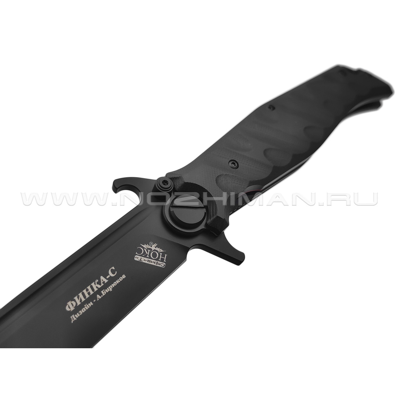 Нокс складной нож Финка-С 342-709406 сталь D2 black, рукоять G10 black