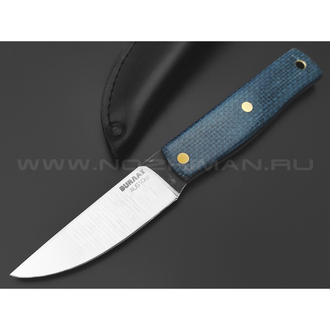 Нож Burlax Fin-Standard BX0174 сталь Aus10Co, бирюзовая джутовая микарта