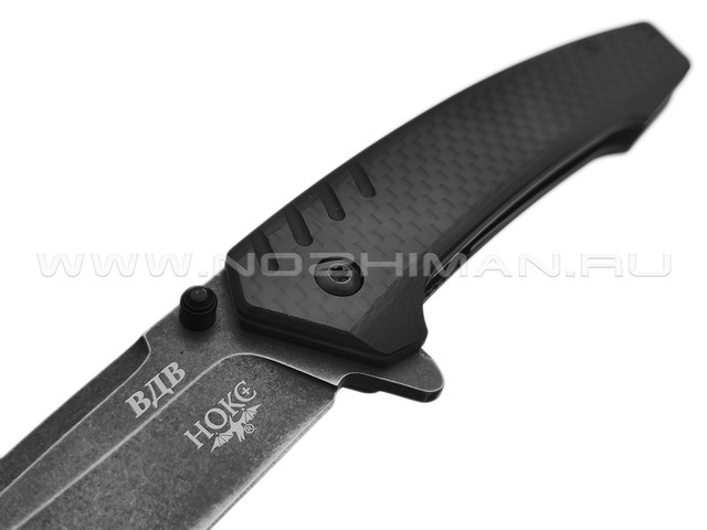 Нокс складной нож ВДВ 322-509405 сталь D2 blackwash, рукоять Carbon fiber