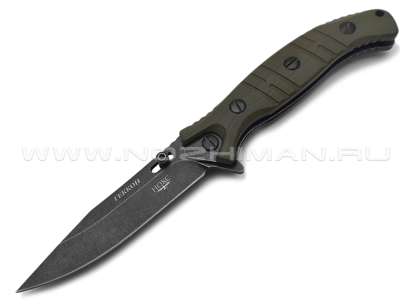 Нокс складной нож Геккон 340-580406 сталь Aus-8 blackwash, рукоять G10 olive green