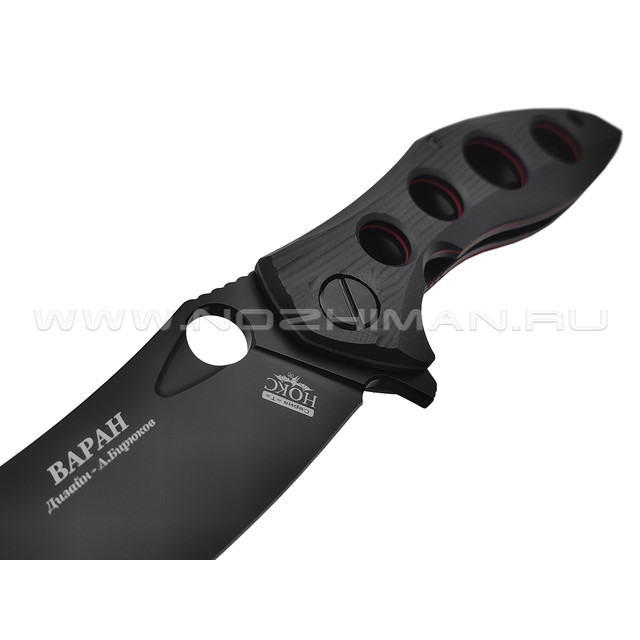Нокс складной нож Варан 335-708406 сталь D2 black, рукоять G10 black