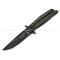 Нокс нож-балисонг Финка-Б 207-509406 сталь D2 блэквош, рукоять G10 olive green