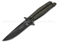 Нокс нож-балисонг Финка-Б 207-509406 сталь D2 blackwash, рукоять G10 olive green