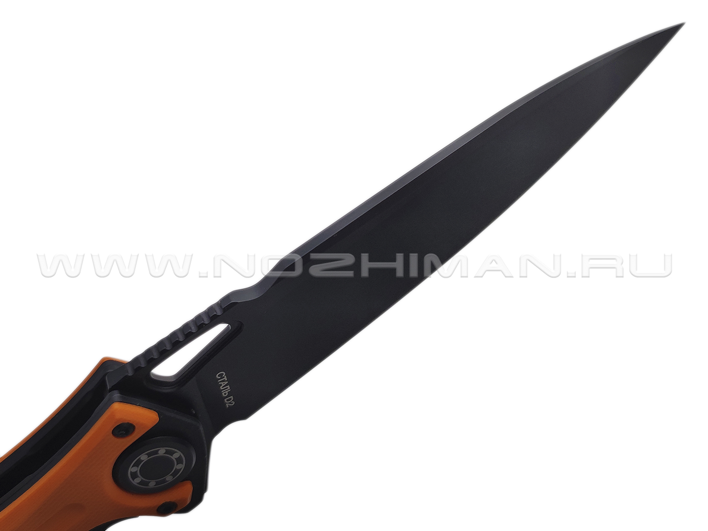 Нокс складной нож Фантом 338-708406 сталь D2 black, рукоять G10 orange