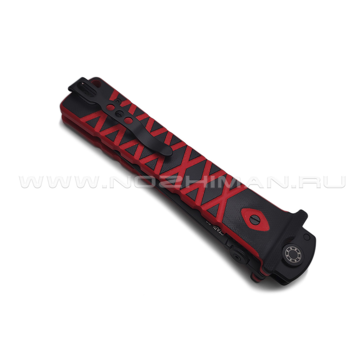 Нокс складной нож Ронин 344-709407 сталь D2 black, рукоять G10 black & red