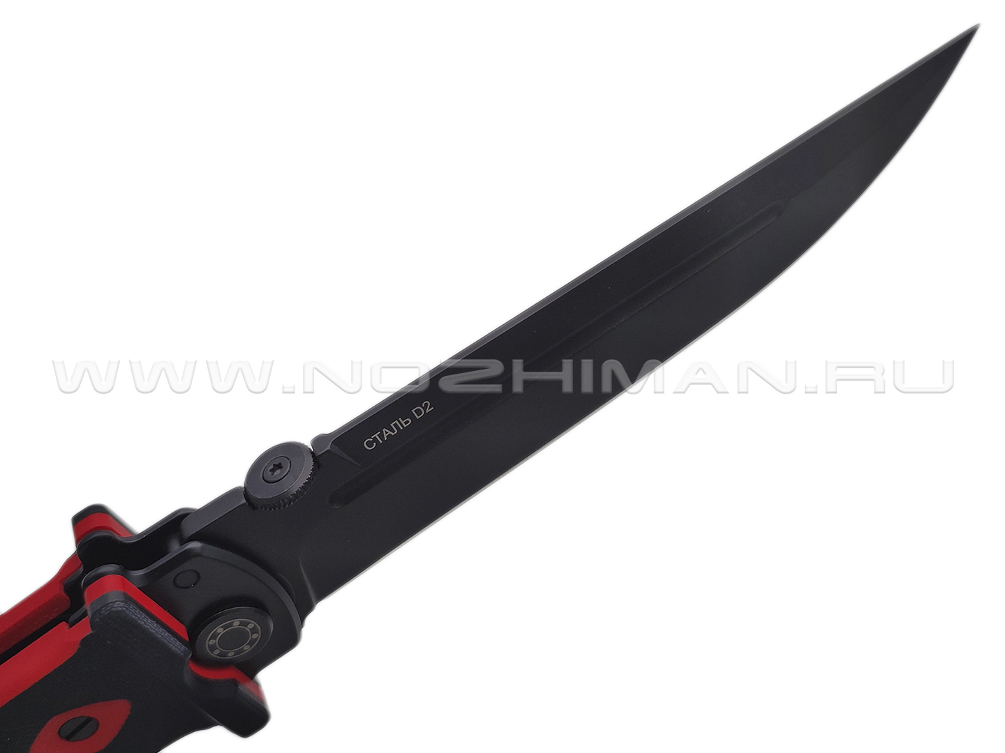 Нокс складной нож Ронин 344-709407 сталь D2 black, рукоять G10 black & red
