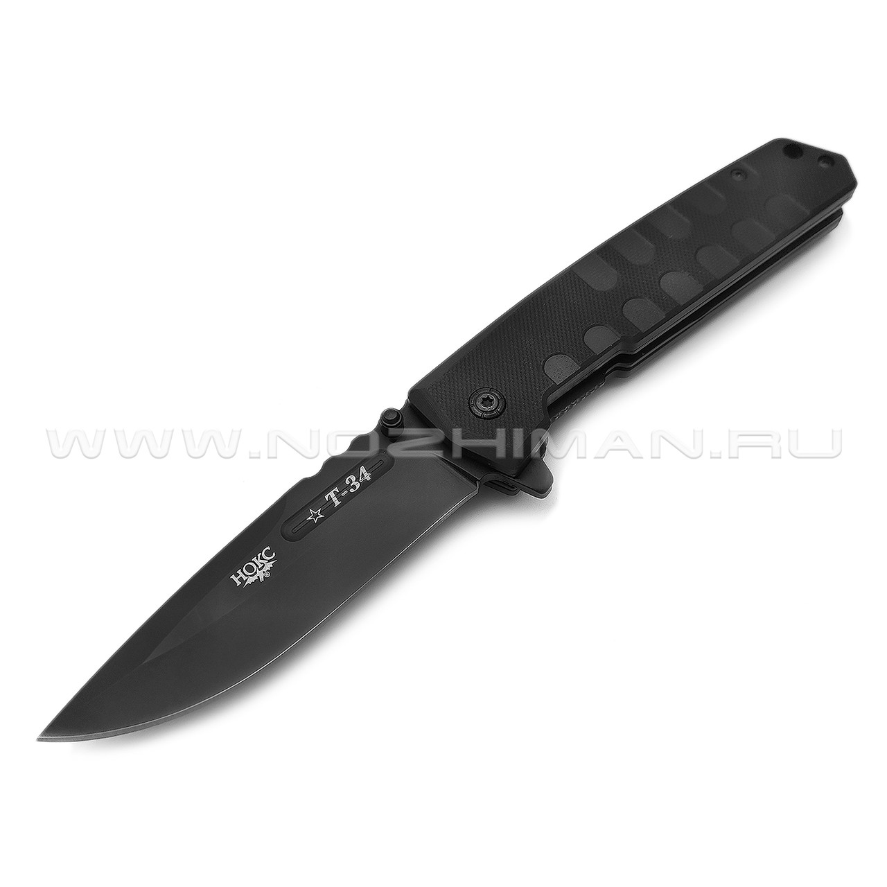 Нокс складной нож Т-34 323-480401 сталь Aus-8 black, рукоять G10 black