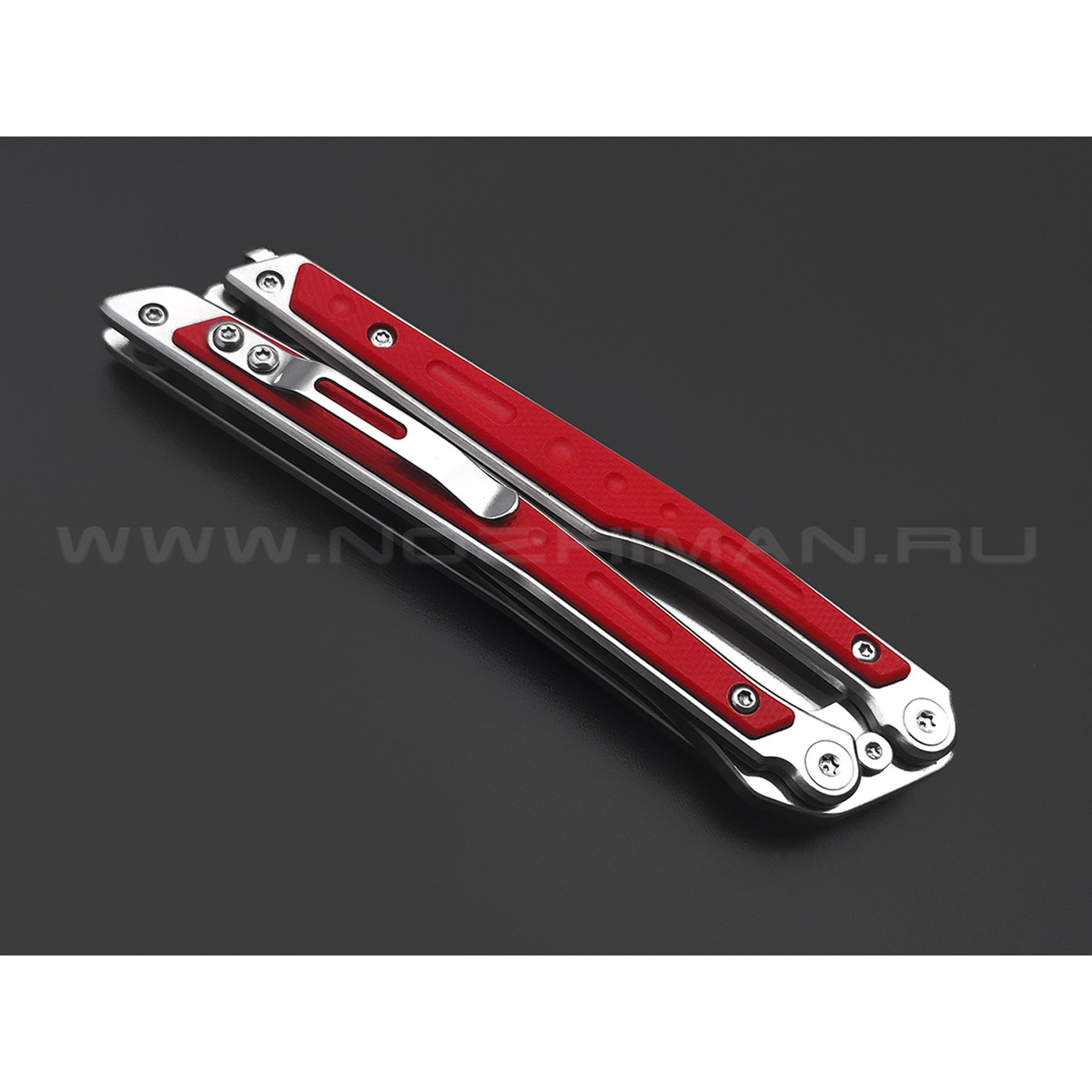 Нокс нож-балисонг Эльф 204-100401 сталь D2 стоунвош, рукоять G10 red