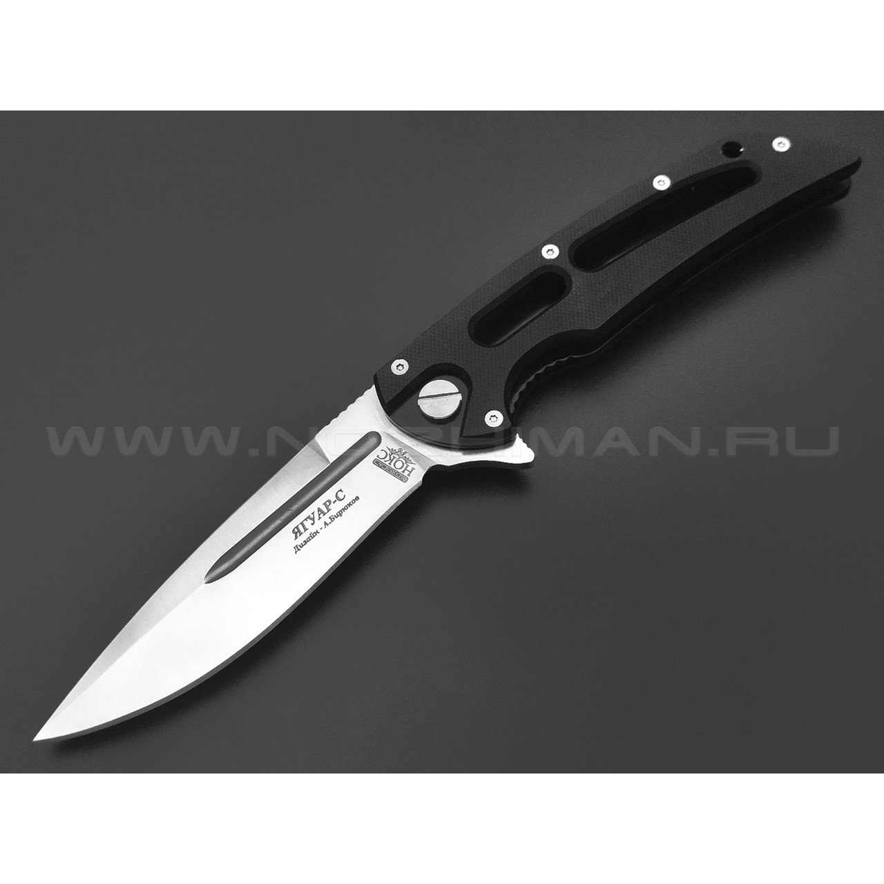 Нокс складной нож Ягуар-С 343-100406 сталь D2 satin, рукоять G10 black