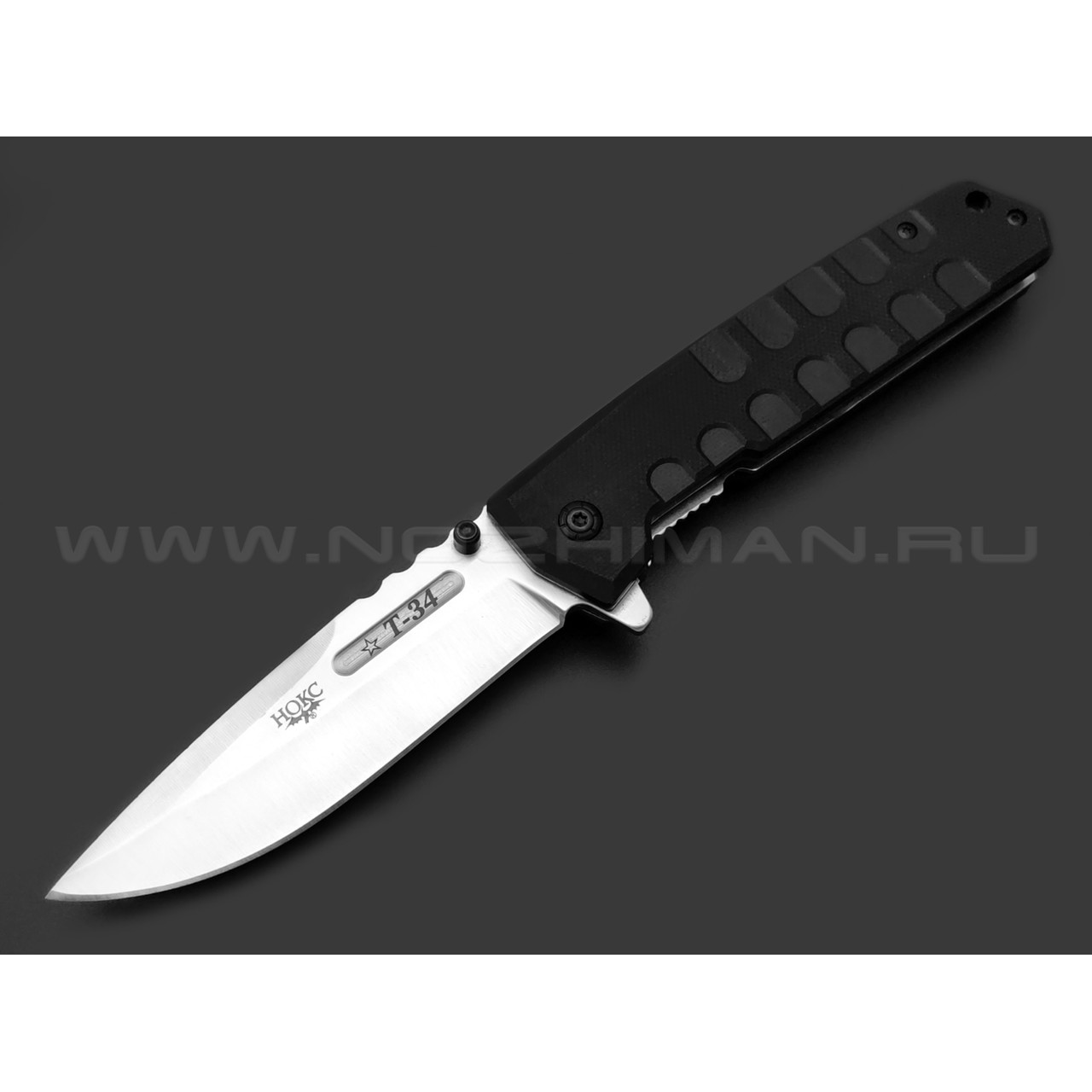 Нокс складной нож Т-34 323-180401 сталь Aus-8 satin, рукоять G10 black