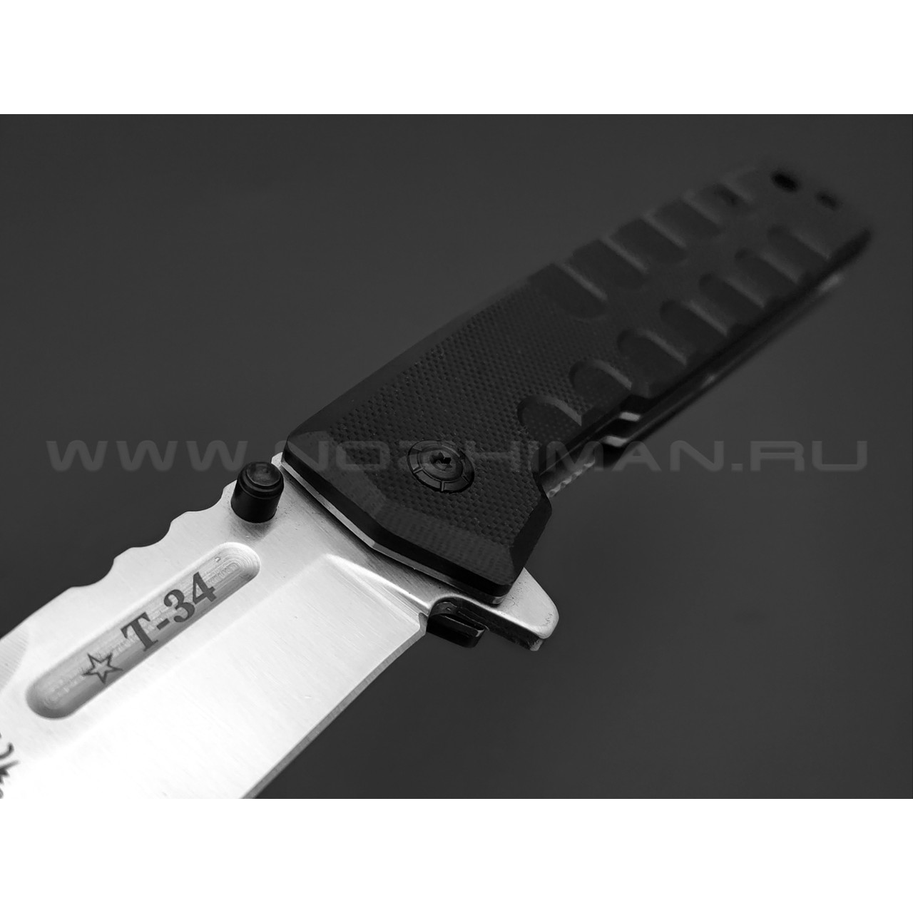 Нокс складной нож Т-34 323-180401 сталь Aus-8 satin, рукоять G10 black