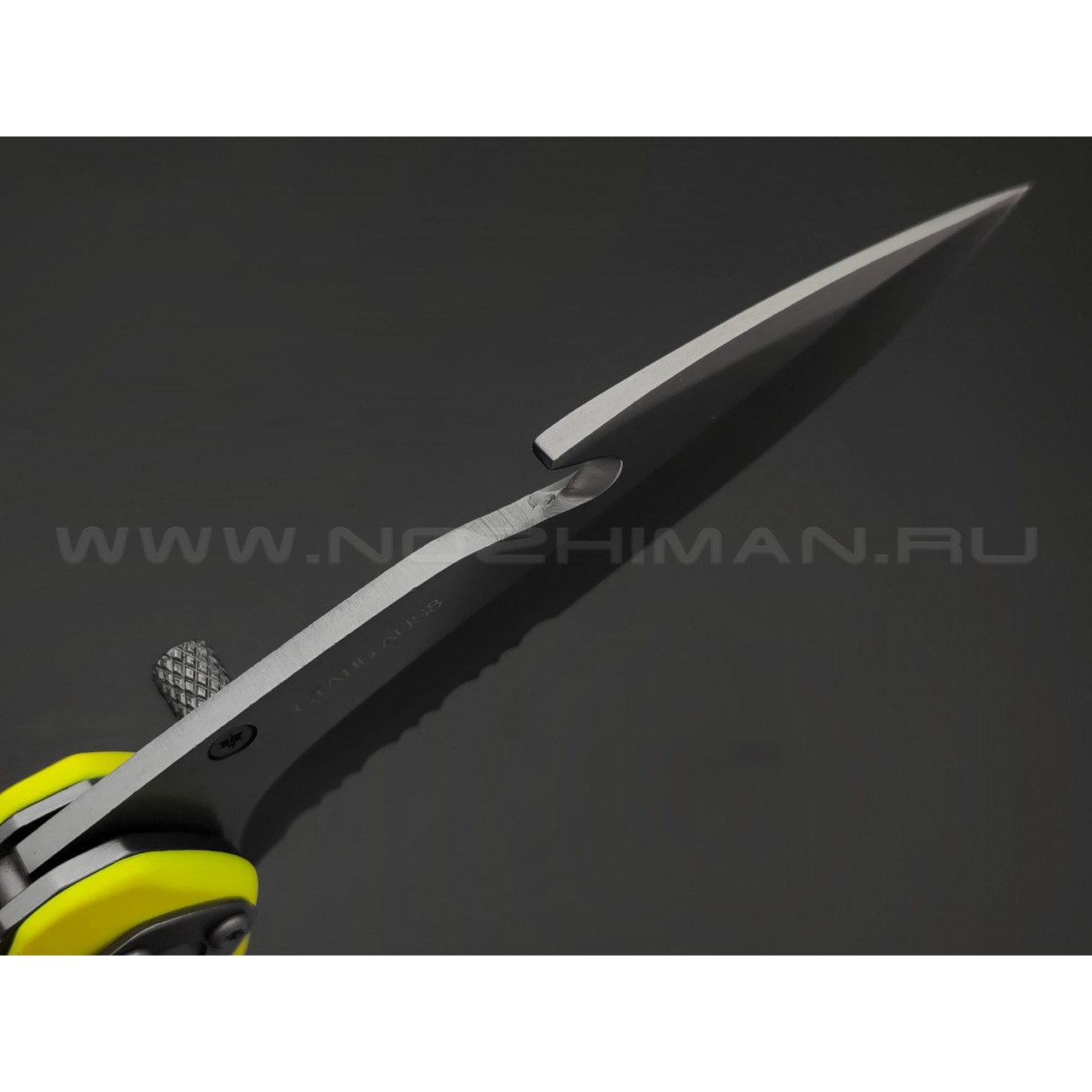 Нокс складной аварийно-спасательный нож Катран-М2 327-781601 сталь Aus-8 grey, рукоять ABS yellow