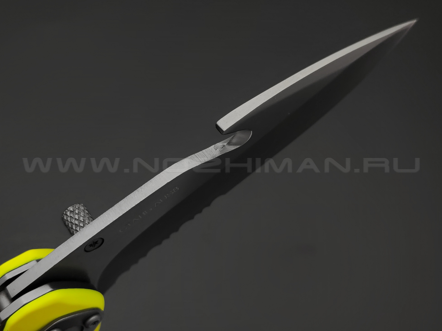 Нокс складной аварийно-спасательный нож Катран-М2 327-781601 сталь Aus-8 grey, рукоять ABS yellow