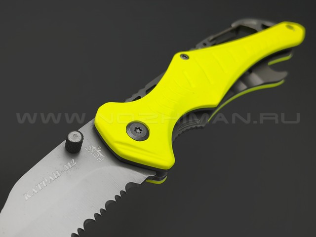Нокс складной аварийно-спасательный нож Катран-М2 327-781601 сталь Aus-8 grey, рукоять ABS yellow