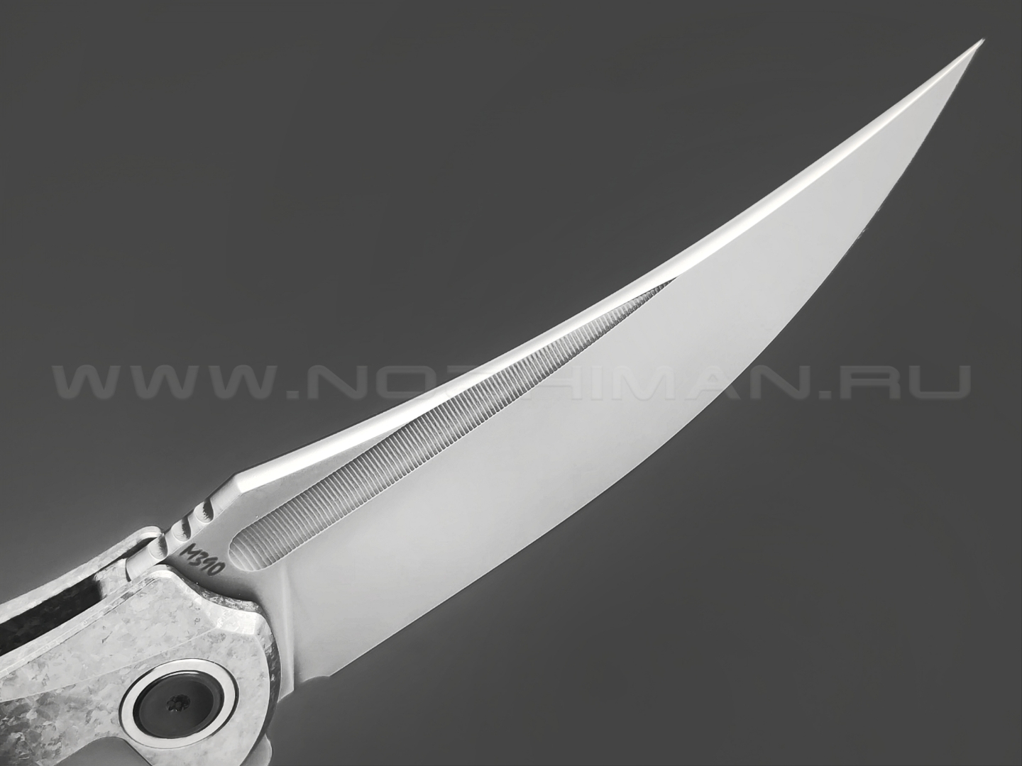 TuoTown нож Alatus-1 Integral сталь M390 bead-blast, рукоять Titanium Crystal Grey