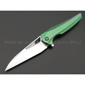 TuoTown складной нож Magpie Integral TMP-MKAG сталь M390 bead-blast & satin, рукоять Titanium Crystal Green TuoTown складной нож Magpie Integral TMP-MKAG сталь M390 bead-blast & satin, рукоять Titanium Crystal Green