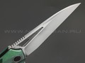 TuoTown нож Magpie Integral сталь M390 bead-blast & satin, рукоять Titanium Crystal Green