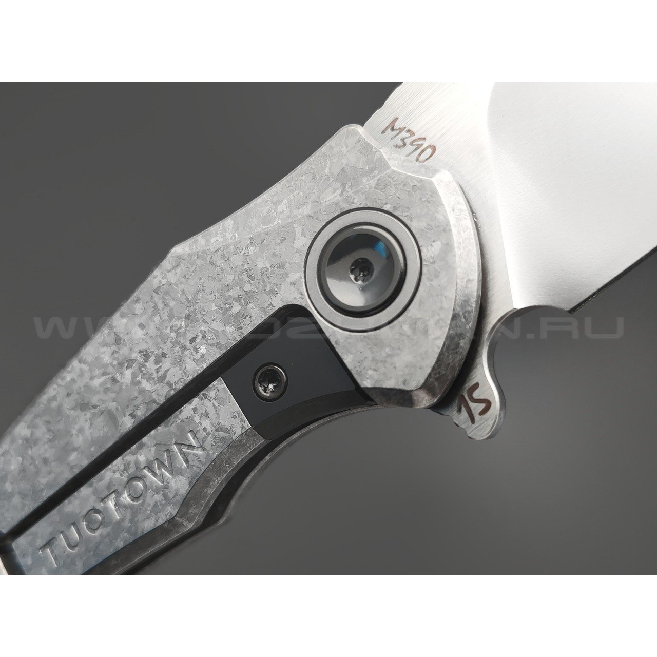 TuoTown складной нож Alatus-2 Integral TAT2-MKA1 сталь M390 bead-blast & satin, рукоять Titanium Crystal Grey