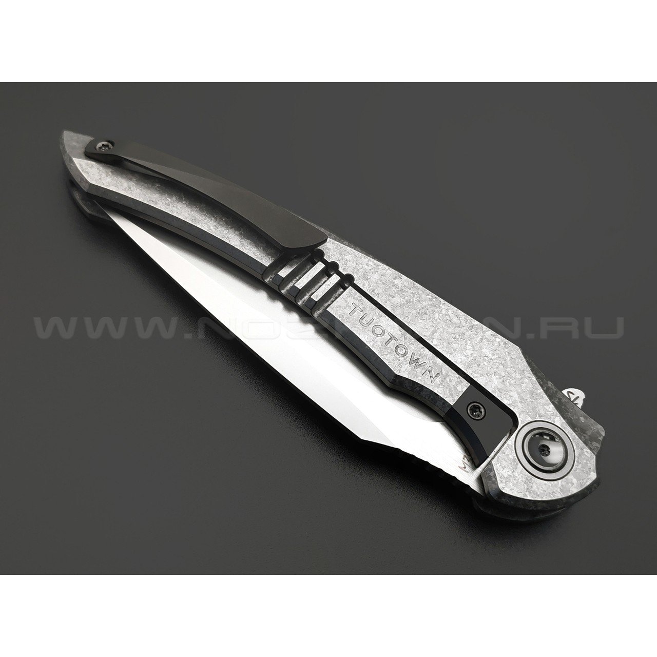 TuoTown складной нож Alatus-2 Integral TAT2-MKA1 сталь M390 bead-blast & satin, рукоять Titanium Crystal Grey