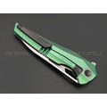 TuoTown складной нож Magpie Integral TMP-MKAG сталь M390 bead-blast & satin, рукоять Titanium Crystal Green TuoTown складной нож Magpie Integral TMP-MKAG сталь M390 bead-blast & satin, рукоять Titanium Crystal Green