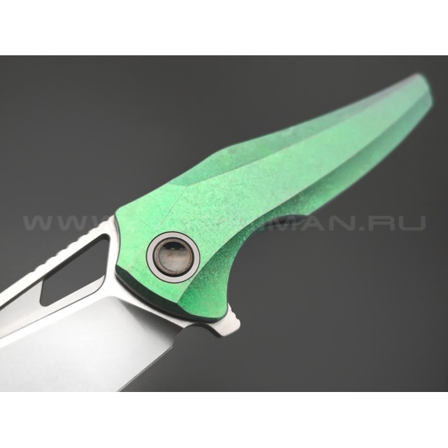 TuoTown складной нож Magpie Integral TMP-MKAG сталь M390 bead-blast & satin, рукоять Titanium Crystal Green
