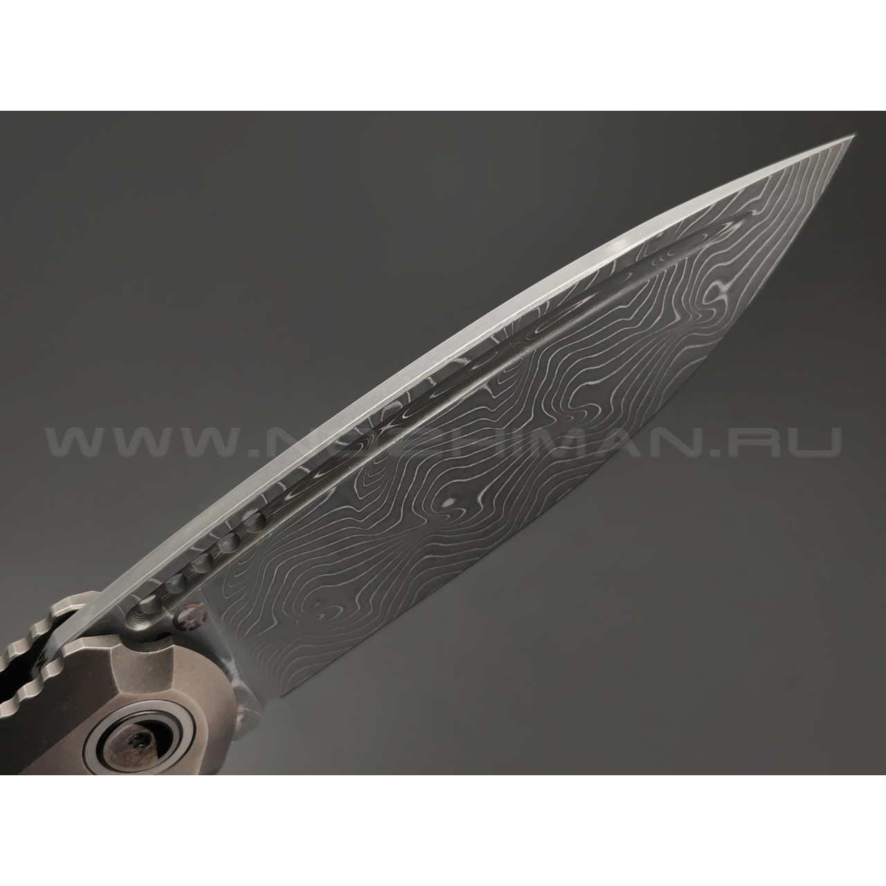 TuoTown складной нож Stinger Limited Edition TSG-VGS сталь Damascus, рукоять Titanium TC4 Grey