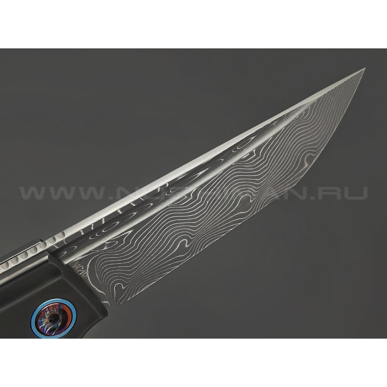 TuoTown складной нож Common сталь Damascus, рукоять Titanium TC4 Graphite