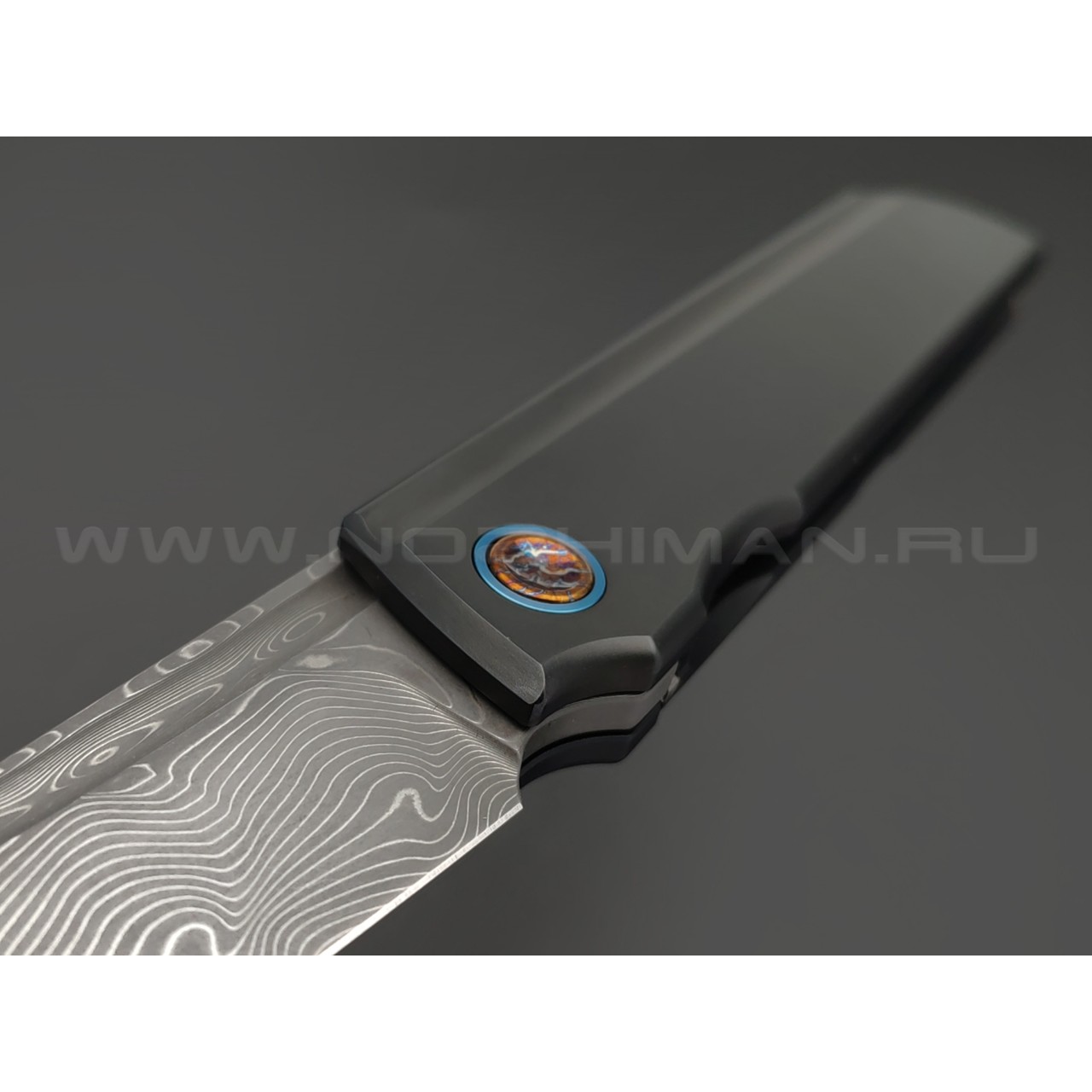 TuoTown складной нож Common сталь Damascus, рукоять Titanium TC4 Graphite